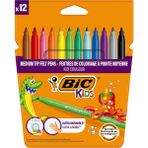 YF Tekstil Ambalaj Bıc Kids Kid Couleur Ultra Yıkanabilir Keçeli Boya Kalemi 12 Renk, Kolayca Çoğu Kumaştan Çıkar, Su Bazlı Keçeli Kalem - -- - Option-1