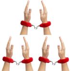 YF Tekstil Ambalaj Do It - Tüylü Kelepçe, Fantezi Kelepçesi, Metal Anahtarlı Kelepçe (3 Paketi) - Ahşap