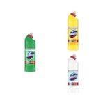 YF Tekstil Ambalaj Domestos Yoğun Kıvamlı Çamaşır Suyu Maksimum Hijyen Dağ Esintisi+ Kar Beyazlığı Çamaşır Suyu +Limon Ferahlığı Mikrop Öldürücü Suyu, 750 ml x 3 - Ahşap