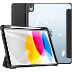 YF Tekstil Ambalaj Dux Ducis iPad 10.2 2022 Kılıf Toby Series Kalem Yerli Manyetik Kapaklı Kılıf-( - YFTA168356-3 - Siyah
