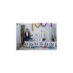 YF Tekstil Ambalaj Harfli Kırlent Kılıfı Kadife 43X43 cm Çift Taraflı Y Harfi Kedi Desenli Evlilik Teklifi Doğum Günü - Option-1 - 001-Renkli