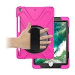 YF Tekstil Ambalaj Ipad 9.72017 Ipad 9.7 2018 Kalem Yerli Standlı Zırh Kılıf/shockproof CASE-(577 - YFTA165803-1 - Fuşya