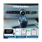YF Tekstil Ambalaj Kablosuz Carplay Auto Kabloludan Kablosuza Çevirici USB ve Type-C Adaptör - 0 - Siyah - Option-1