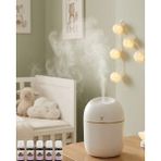 YF Tekstil Ambalaj Kompakt Mini Hava Nemlendirici 5 Esans Hediyeli LED Işıklı USB Aromaterapi Cihaz? - YFTA162677-6 - Çok Renkli