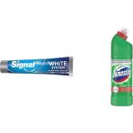 YF Tekstil Ambalaj Signal Diş Macunu Original 2 Haftada Daha Beyaz Dişler 75 Ml(1) Domestos Yoğun Kıvamlı Çamaşır Suyu Maksimum Hijyen Dağ Esintisi, 750 Ml(4) - Option-1