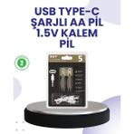 YF Tekstil Ambalaj Type-C USB ile Hızlı Şarj Edilebilir Aa Kalem Pil | 1.5V Lityum | Çiftli Paket - YFTA167918-944