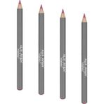 YF Tekstil Ambalaj Uzun Süre Kalıcı Dağılma Yapmayan Nemlendirici Dudak Kalemi - Lipliner Pencil 12 Deep Pink (4 Paketi) - Siyah