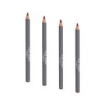 YF Tekstil Ambalaj Uzun Süre Kalıcı Dağılma Yapmayan Nemlendirici Dudak Kalemi - Lipliner Pencil Ruby (4 Paketi) - Siyah