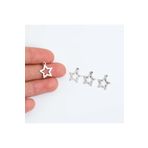 yfhobi 10 Adet - 15 Mm Yıldız Desenli Metal Uç, Takı Malzemesi, Boyalı Gümüş Kaplama