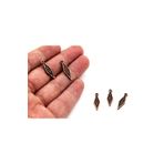 yfhobi 10 Adet - 6x22 Mm Baklava Desenli, Metal Uç, Sallantı, Takı Malzemesi, Bakır Oksit Kaplama, Z81