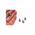 yfhobi 10 Adet - 8x17 Mm Damla Desenli, Metal Uç, Takı Malzemesi, Boyalı Gümüş Kaplama, Z61