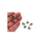 yfhobi 12 Adet - 10x12 Mm Yıldız Desenli, Metal Uç, Takı Malzemesi, Antik Sarı Kaplama, Z74