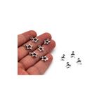 yfhobi 12 Adet - 10x12 Mm Yıldız Desenli, Metal Uç, Takı Malzemesi, Boyalı Gümüş Kaplama, Z74