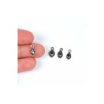 yfhobi 12 Adet - 11 Mm Damla Desenli Metal Uç, Takı Malzemesi, Boyalı Gümüş Kaplama