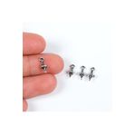 yfhobi 12 Adet - 11 Mm Piramit Desenli Metal Uç, Takı Malzemesi, Boyalı Gümüş Kaplama