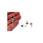yfhobi 12 Adet - 9x17 Mm Damla Desenli, Metal Uç, Takı Malzemesi, Boyalı Gümüş Kaplama, Z60