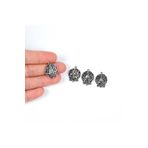 yfhobi 2 Adet - 21 Mm Yuvarlak Desenli Metal Uç, Takı Malzemesi, Boyalı Gümüş Kaplama