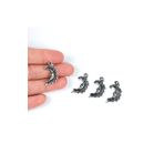 yfhobi 2 Adet - 26 Mm Güneş Desenli Metal Uç, Takı Malzemesi, Boyalı Gümüş Kaplama