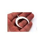 yfhobi 2 Adet - 39x43 Mm Ay Desenli, Metal Uç, Takı Malzemesi, Boyalı Gümüş Kaplama