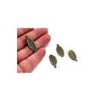 yfhobi 3 Adet - 11x29 Mm Yaprak Desenli, Metal Uç, Takı Malzemesi, Antik Sarı Kaplama, Z85