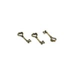 yfhobi 3 Adet - 13x41 Mm Kalp Anahtar Desenli, Metal Uç, Takı Malzemesi, Antik Sarı Kaplama, Z91