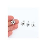 yfhobi 5 Adet - 16 Mm Papatya Çiçek Desenli Metal Uç, Takı Malzemesi, Boyalı Gümüş Kaplama
