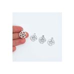 yfhobi 5 Adet - 20 Mm Yıldız Desenli Metal Uç, Takı Malzemesi, Boyalı Gümüş Kaplama