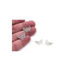 yfhobi 6 Adet- 12x15 Mm Kelebek Desenli Pul, Takı Malzemesi, Metal Pul, Nikel Kaplama, Pirinç #524n