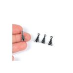 yfhobi 6 Adet - 15 Mm Kule Desenli Metal Uç, Takı Malzemesi, Boyalı Gümüş Kaplama