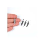 yfhobi 6 Adet - 26 Mm Yaprak Desenli Metal Uç, Takı Malzemesi, Boyalı Gümüş Kaplama