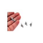 yfhobi 8 Adet - 10x24 Mm Deniz Atı Desenli, Metal Uç, Takı Malzemesi, Boyalı Gümüş Kaplama, Z69