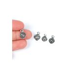 yfhobi 8 Adet - 13 Mm Yuvarlak Desenli Metal Uç, Takı Malzemesi, Boyalı Gümüş Kaplama