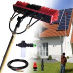 YFSMBD Pencere Temizleme Ekipmanları 13.6 Metre, Konservatuvar Çatı Temizleme Seti, Sabunluk ve 20m Su Hortumlu Güneş Paneli Temizleme Fırçası, Su Beslemeli Pencere Temizleme Direği Alüminyum, 55cm