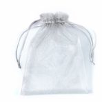 YFZYT 100 adet beyaz organze hediye çantası, hediye, şeker, takı, çikolata, ziyafet, düğün partisi dekorasyonu için, 7 x 9 cm, gri