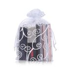 YFZYT 100 adet organze kese, takı torbası, organze kese, düğün kesesi, hediye torbası, şeker torbası, düğün hediyesi, doğum günü için, 10 x 15 cm, beyaz, gümüş