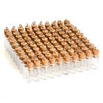 YFZYT 100 adet şeffaf cam şişe/mini cam şişe mantar şişeleri mantarlı cam tüpler, sanat ve el sanatları için, dekorasyon, parti malzemeleri, düğün hediyeleri, 1 ml