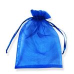 YFZYT 100 adet şeffaf organze torba dekorasyon ve düğün hediyeleri için takı şeker hediyesi, 10 x 15 cm, polar mavi