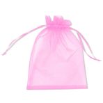 YFZYT 100 adet şeffaf organze torba dekorasyon ve düğün hediyeleri için takı şeker hediyesi, 16 x 22 cm, pembe