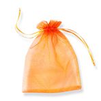 YFZYT 100 adet şeffaf organze torba dekorasyon ve düğün hediyeleri için takı şeker hediyesi, 16 x 22 cm, turuncu