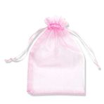 YFZYT 100 adet şeffaf organze torba dekorasyon ve düğün hediyeleri için takı şeker hediyesi, 20 x 30 cm, pembe