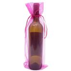 YFZYT 20 adet 14x37cm Organze şarap çanta takı çanta şeker cep ambalaj ambalaj şarap şişeleri dekorasyon iyilik hediye parti düğün - gül kırmızı