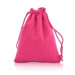 YFZYT 20 adet şık tek renkli kadife kese, takı torbası, şekerleme çantası, parti, düğün hediyesi için hediye, saklama gıda – 7 x 9 cm, pembe kırmızı