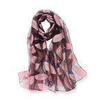 YFZYT Organze Şal, Kadınlar için Tüy Nakışlı Desen/Kadınlar için Şık Aksesuar / Organze Şal / Boyun Fuları / Omuz Bezi / Şal Şifon Stola Scarves Pembe yapraklar. 180cm*70cm