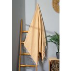 Yg Home Pamuk 100x180cm Jakarlı Peştamal Plaj Havlusu - Oretta (Sarı)