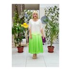 YG5041 Çiçek Desen İpek Coton Elbise Yeşil