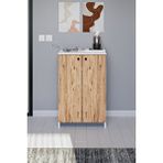 ygdecor 2 Kapaklı Ayakkabılık Çok Amaçlı Dolap Ayakkabı Dolabı 5 Katlı Mutfak Düzenleyici Banyo Rafı Kahverengi