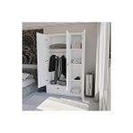 ygdecor 3 Kapaklı Çekmeceli Elbise Dolabı Elbise Dolabı Gardrop Kıyafet Dolabı Raflı Elbise Dolabı Beyaz