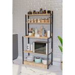 ygdecor Mutfak Standı Bazalı 5 Raflı Kahve Köşesi Mutfak Rafı Mutfak Bangosu Mutfak Dolabı Çok Amaçlı Dolap Çam