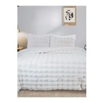 YGT Home Bubble Soft Tavşan Tüyü Çift Kişilik Yatak Örtüsü Seti Krem 220x240 cm
