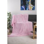 YGT Home Dama Örgü Saçaklı Triko Tv Battaniyesi 130 x 170| Koltuk Örtüsü - 130 x 170 cm - Pudra